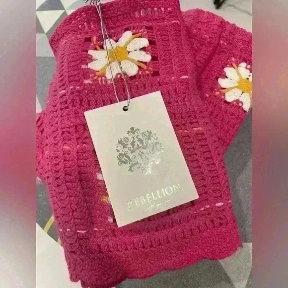 NWT Rebellion Again Crocheted Boho 2 Piece Set. Size M. - Picture 3 of 5